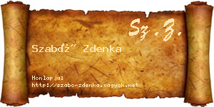Szabó Zdenka névjegykártya